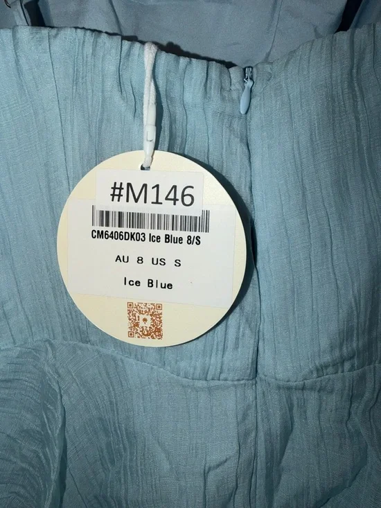 ✨ Ice Blue Ruffle Mini Dress – Selfie Leslie “Here Comes the Sun” (Size S) - Picture 9 of 10